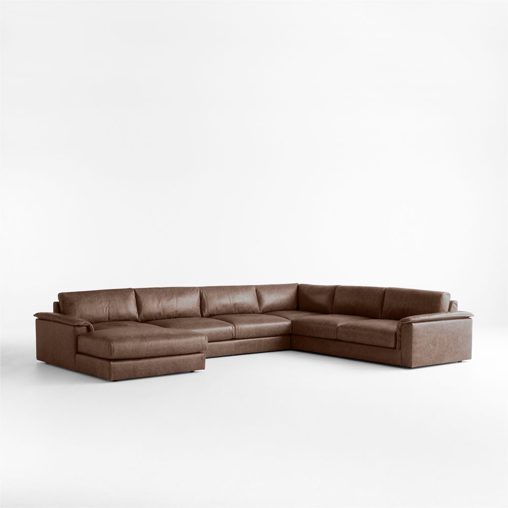 Wythe Leather 4-Piece L-Shaped Sectional Sofa