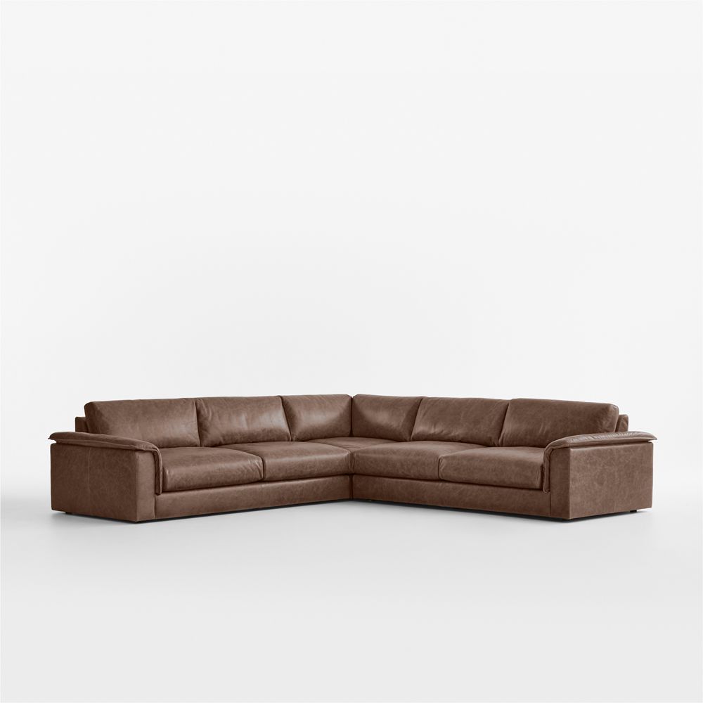 Wythe Leather 3-Piece L-Shaped Sectional Sofa