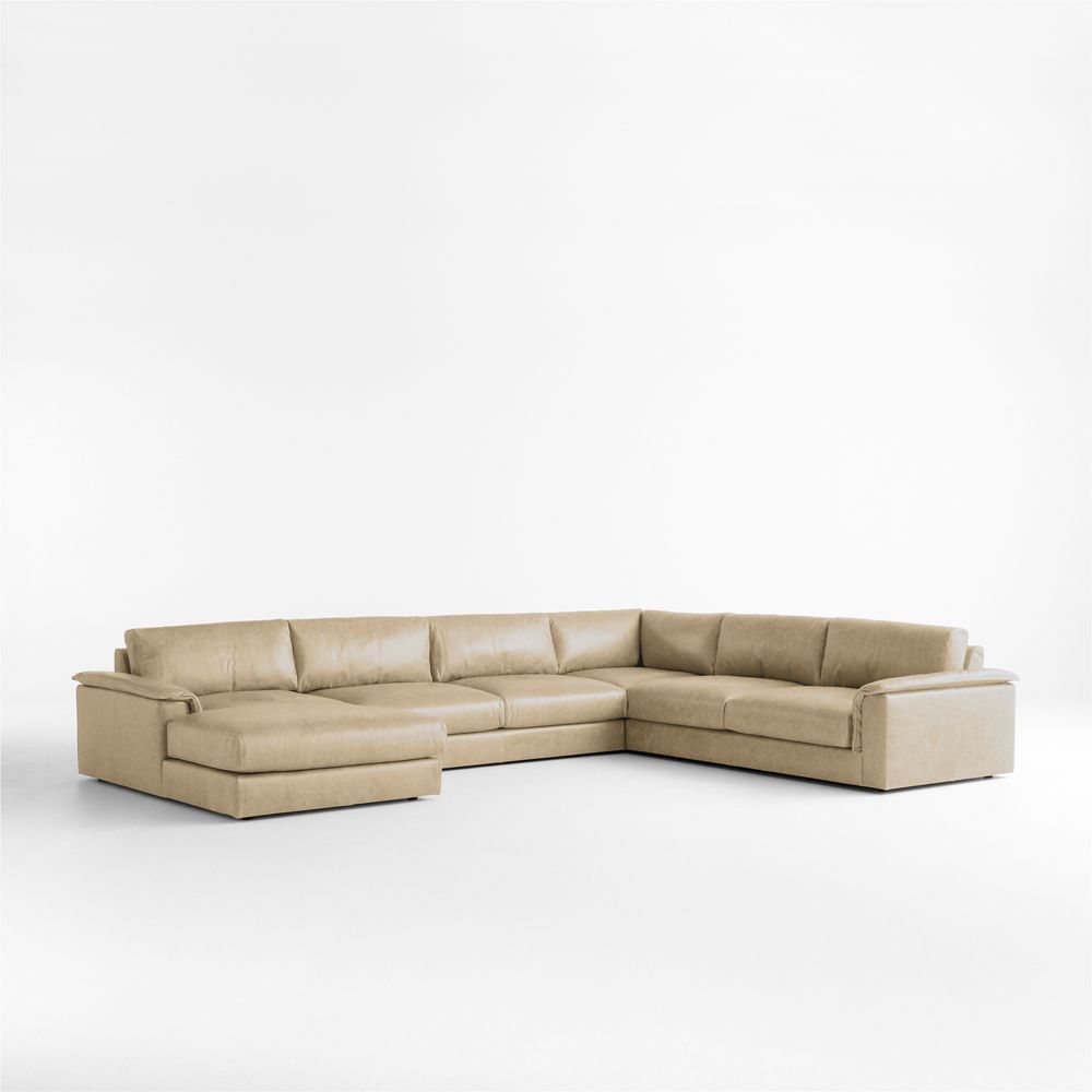 Wythe Leather 4-Piece L-Shaped Sectional Sofa