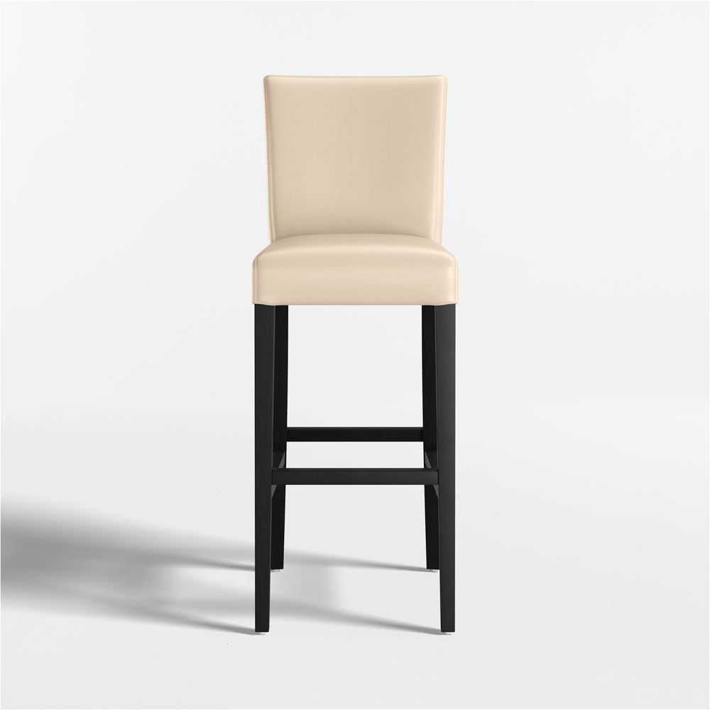 Lowe Tan Leather Stools with Ebony Wood Legs