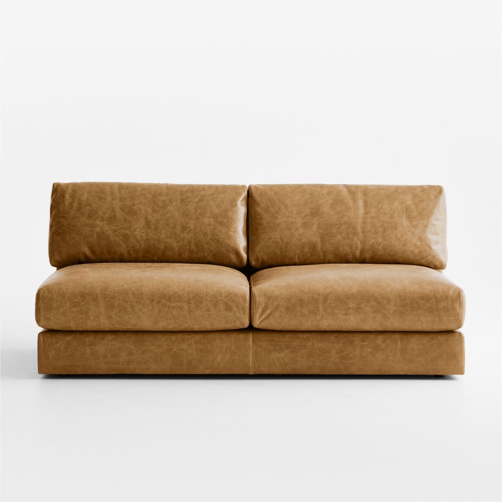 Wythe Leather Armless Sofa Sectional Piece