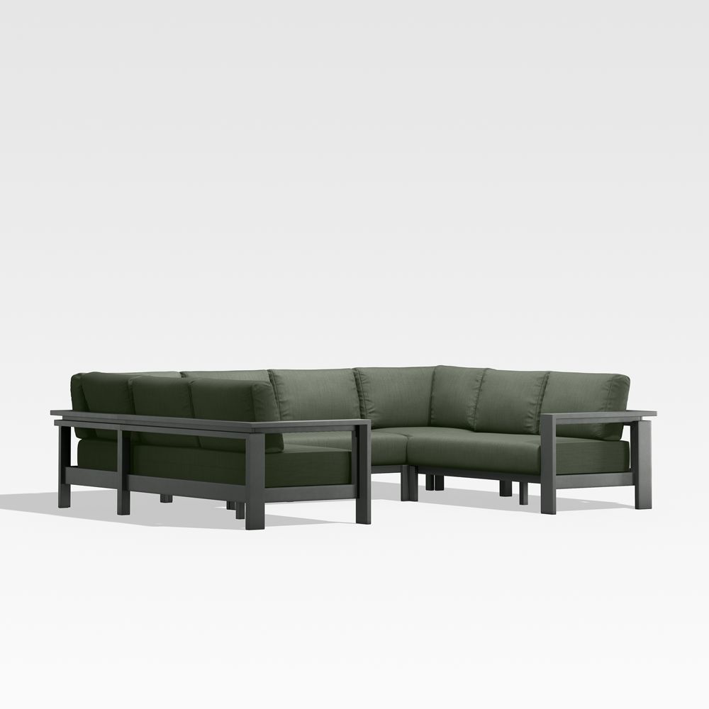 Walker 5-Piece U-Shaped Metal Outdoor Sectional Sofa with Sunbrella Cushions