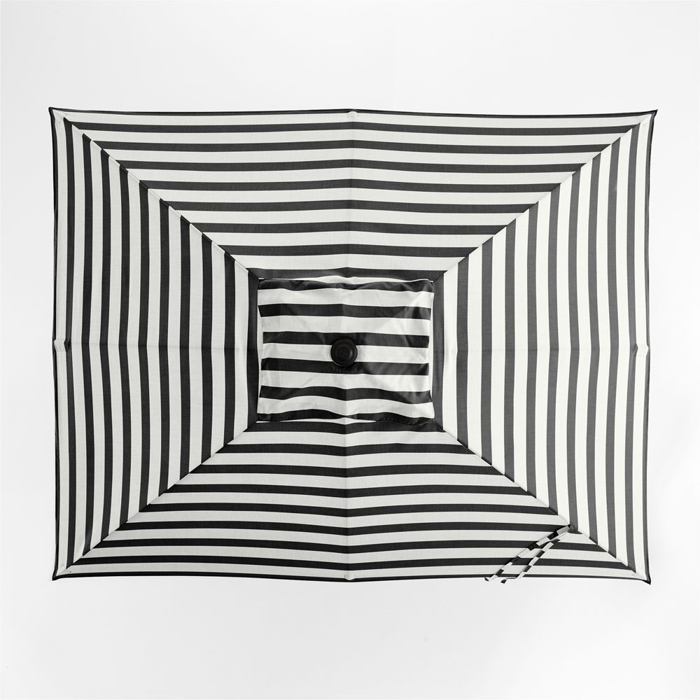 10' Rectangle Sunbrella Black and White Cabana Stripe Outdoor Patio Umbrella Cover