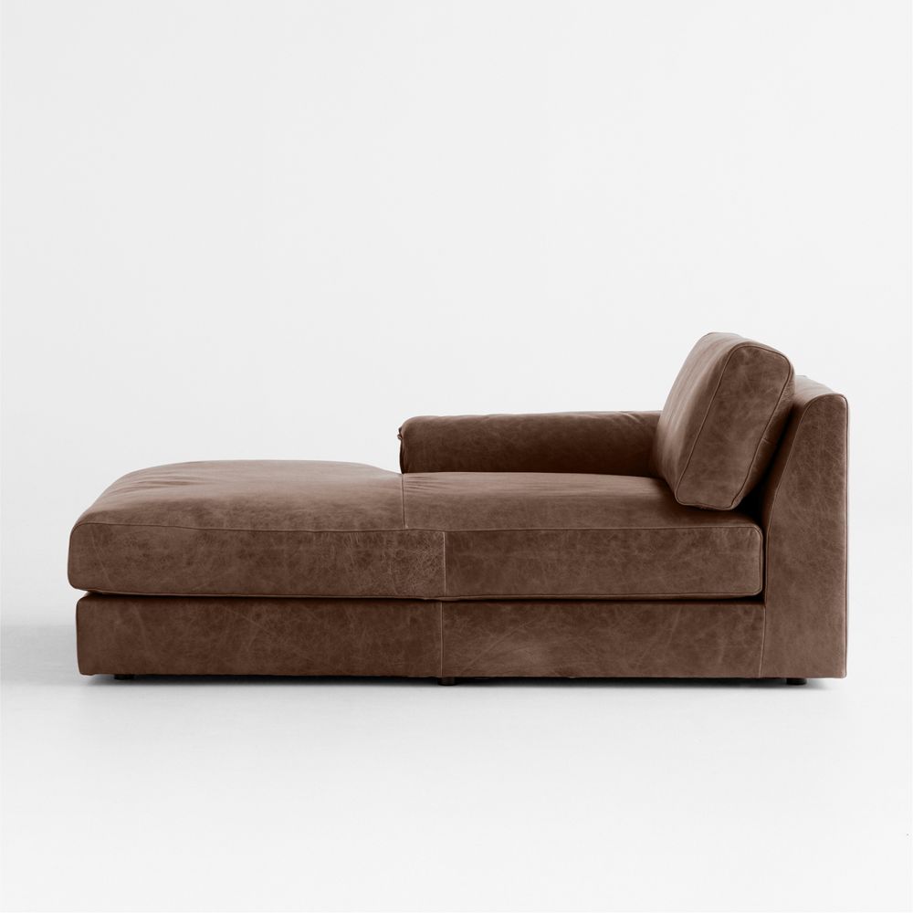 Wythe Leather Left-Arm Chaise Lounge