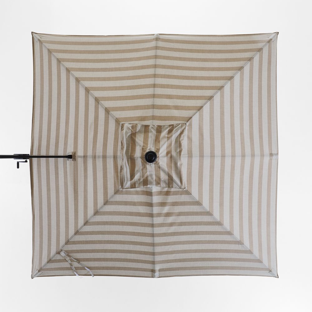 9' Square Sunbrella Range Dune Stripe Outdoor Cantilever Patio Umbrella Cover