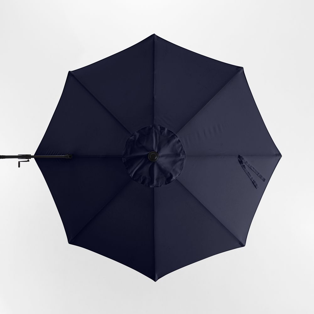 10' Round Sunbrella Canvas Navy Blue Outdoor Cantilever Patio Umbrella Cover