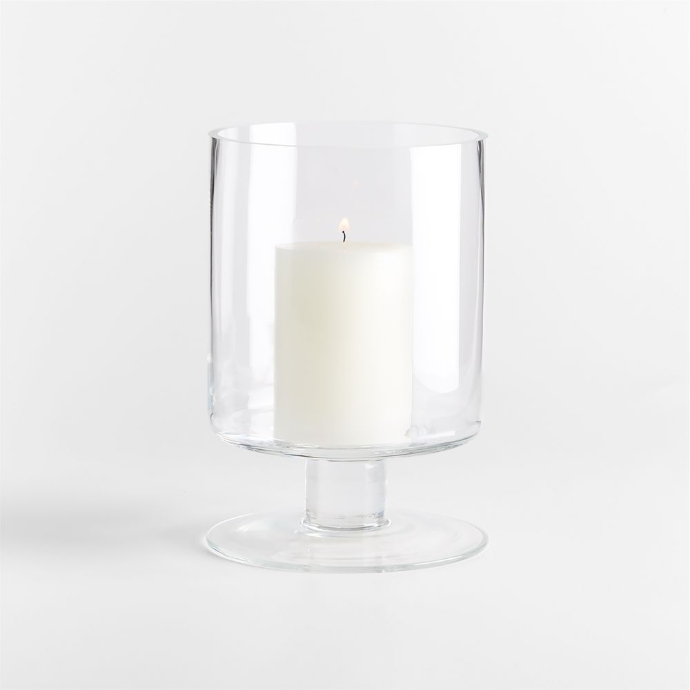 London Clear Glass Hurricane Candle Holders