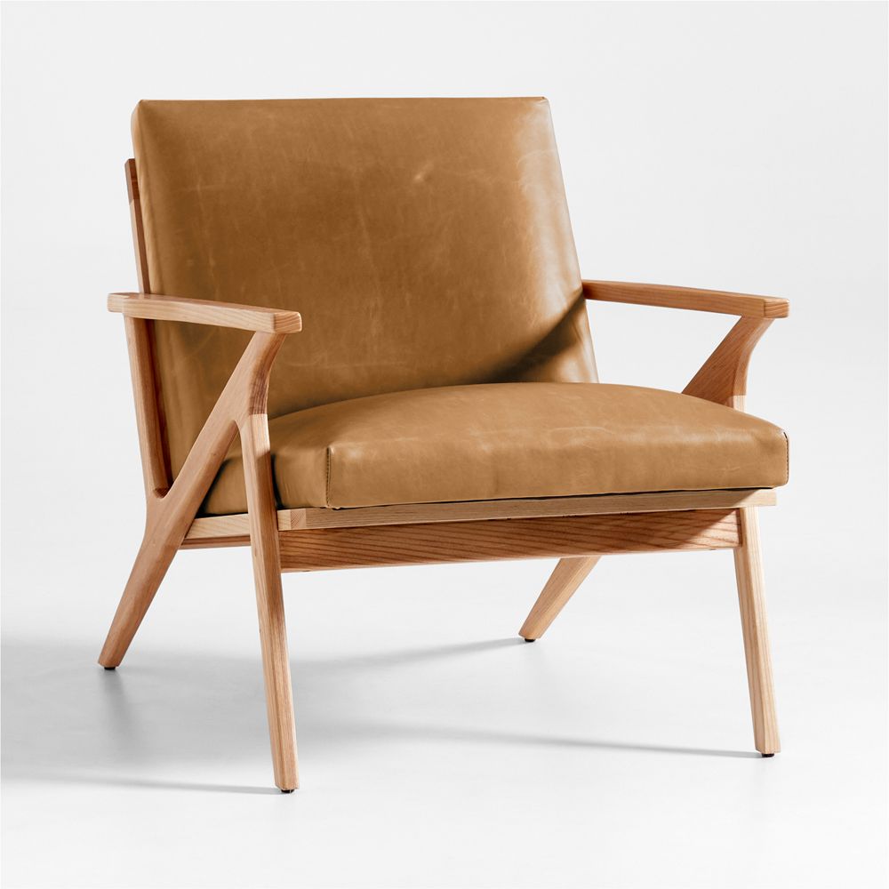 Alternative view of Cavett Wood and Leather Accent Chair