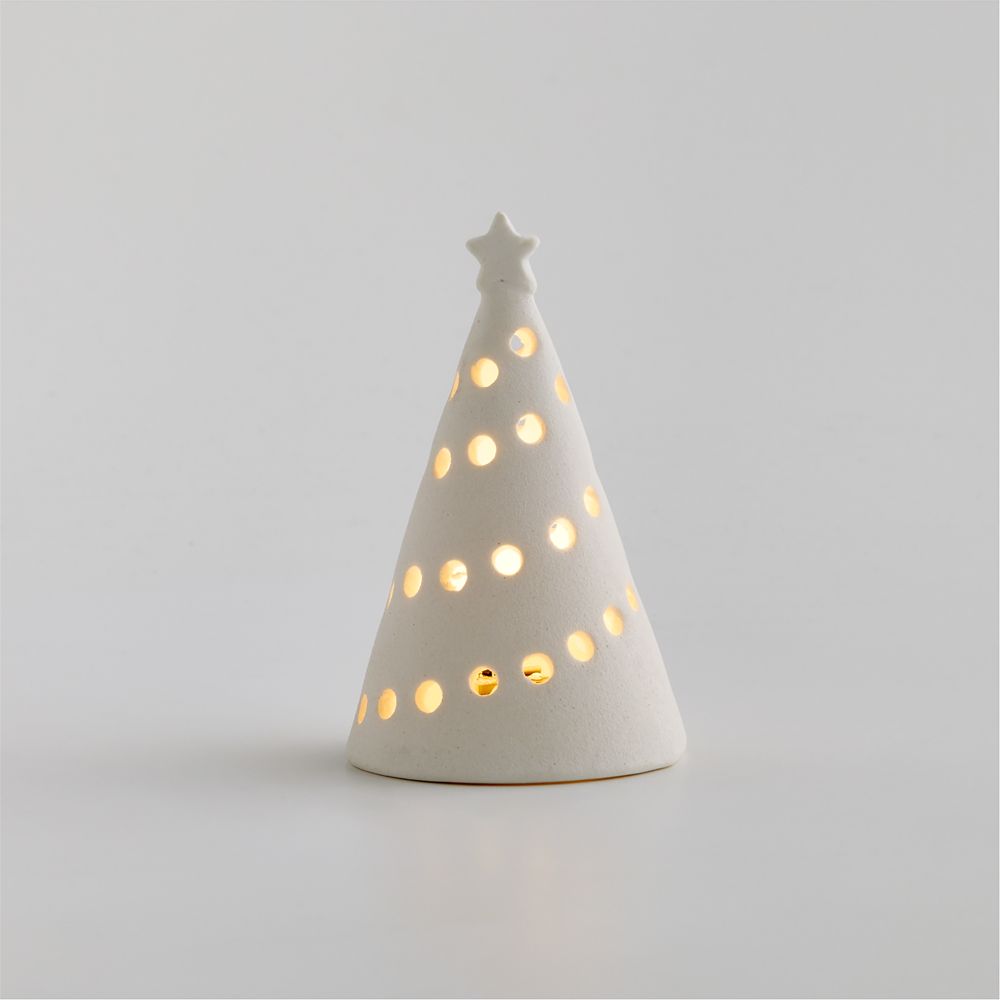 Pre-lit LED White Textured Christmas Trees 4.5"-16"