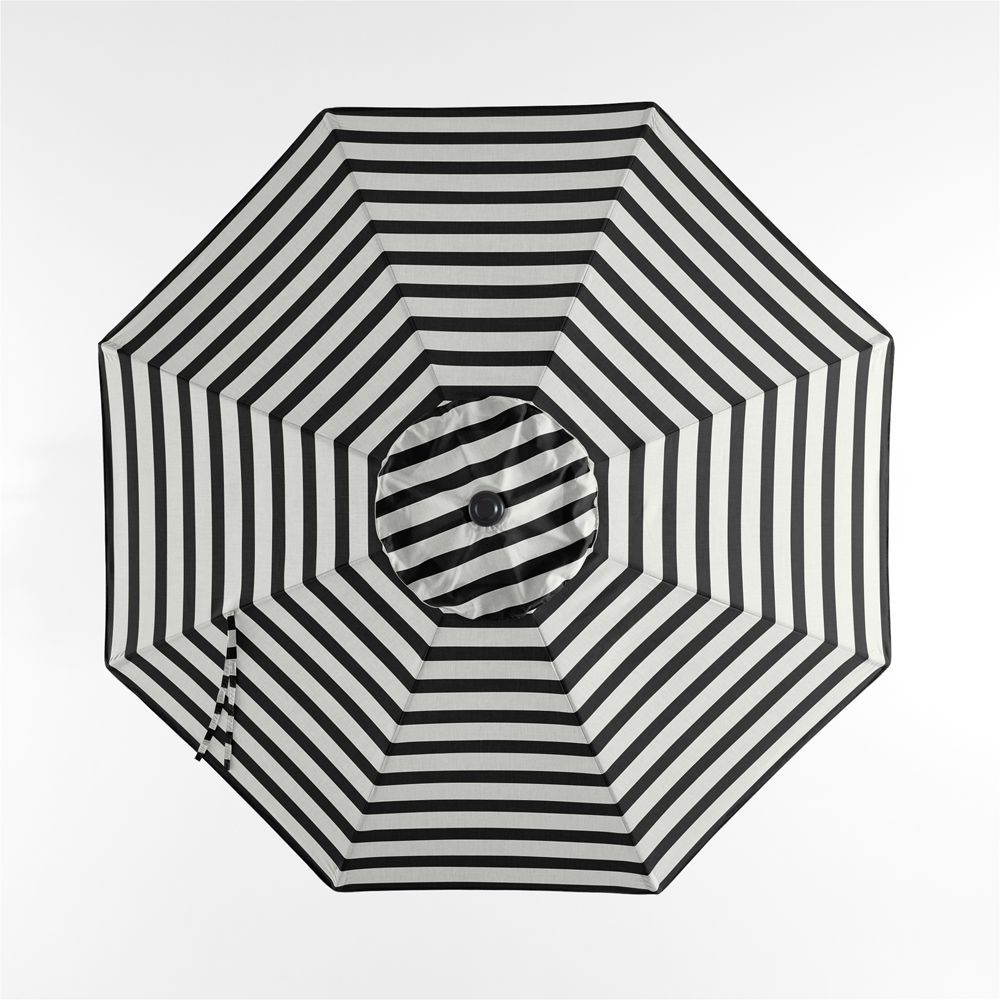 10' Round Sunbrella Black and White Cabana Stripe Outdoor Patio Umbrella Cover