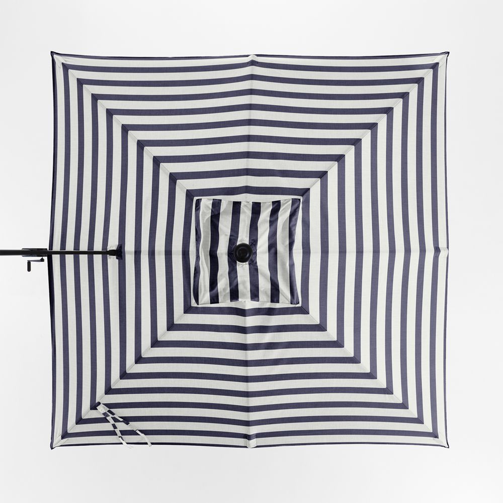 9' Square Sunbrella Navy and White Cabana Stripe Outdoor Cantilever Patio Umbrella Cover