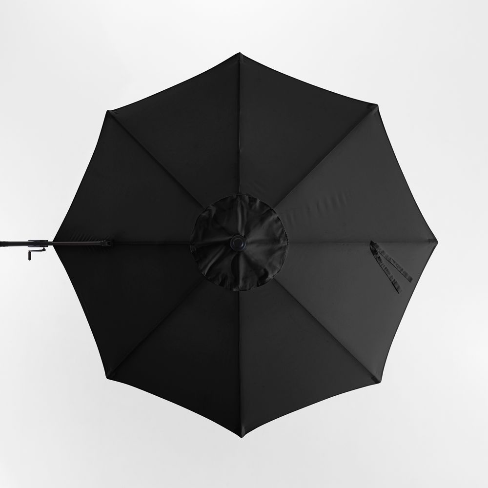 10' Round Sunbrella Canvas Black Outdoor Cantilever Patio Umbrella Cover