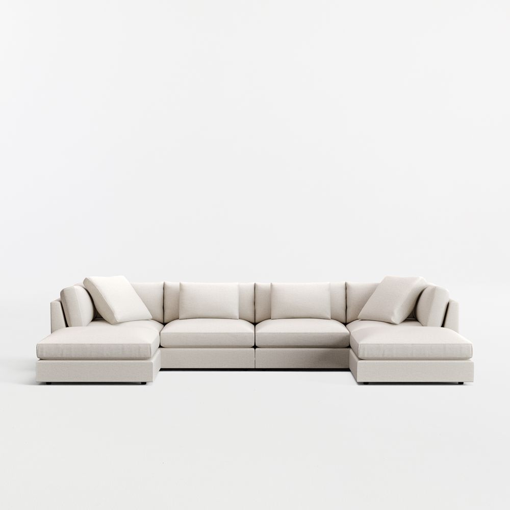Monterey Modular 4-Piece U-Shaped Sectional Sofa with Double Ottoman