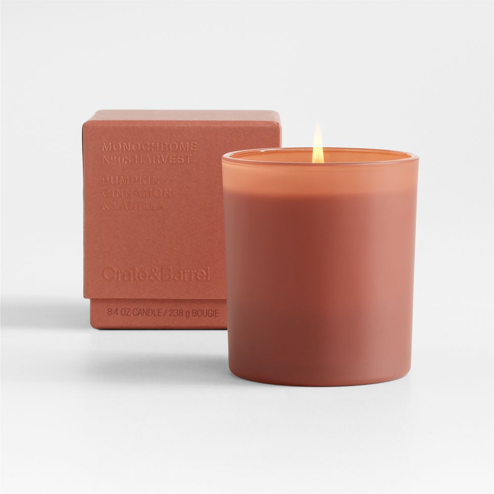 Monochrome No. 8 Harvest Scented Candles- Pumpkin, Cinnamon, Vanilla
