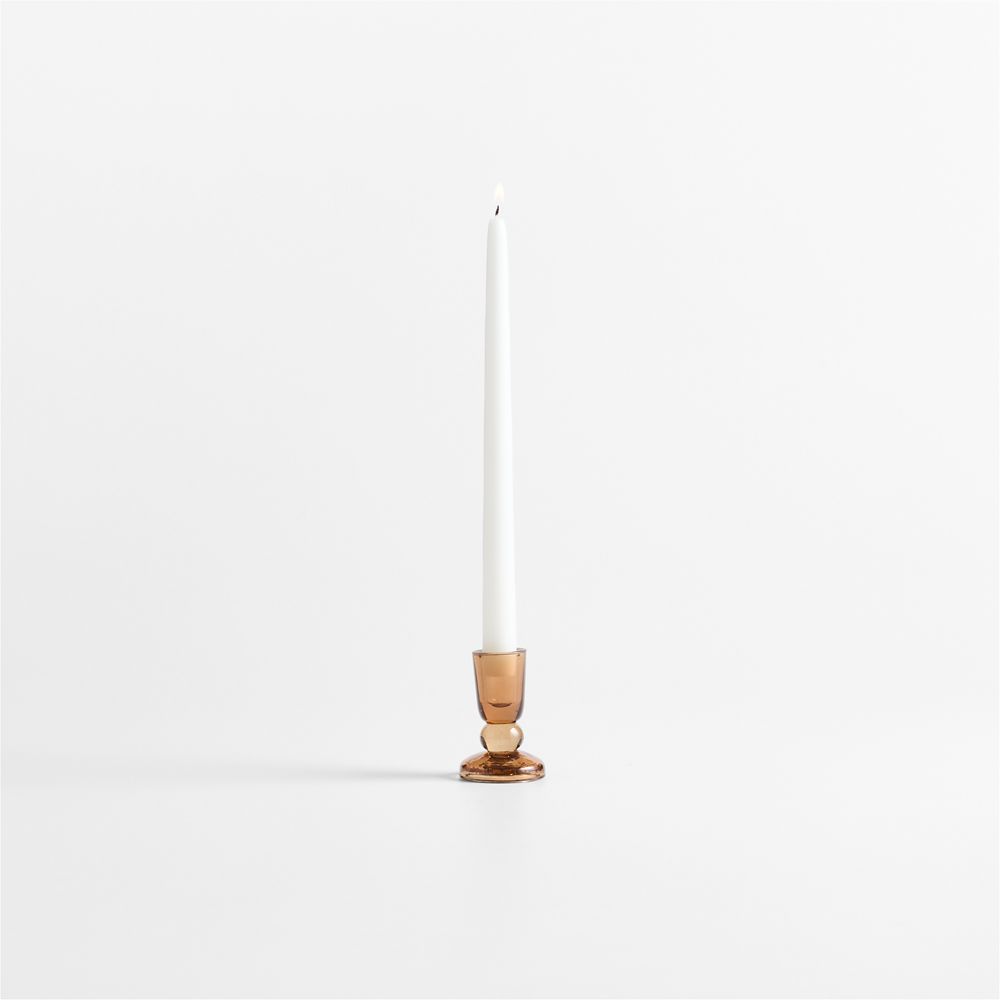 Genoa Brown Glass Taper Candle Holders