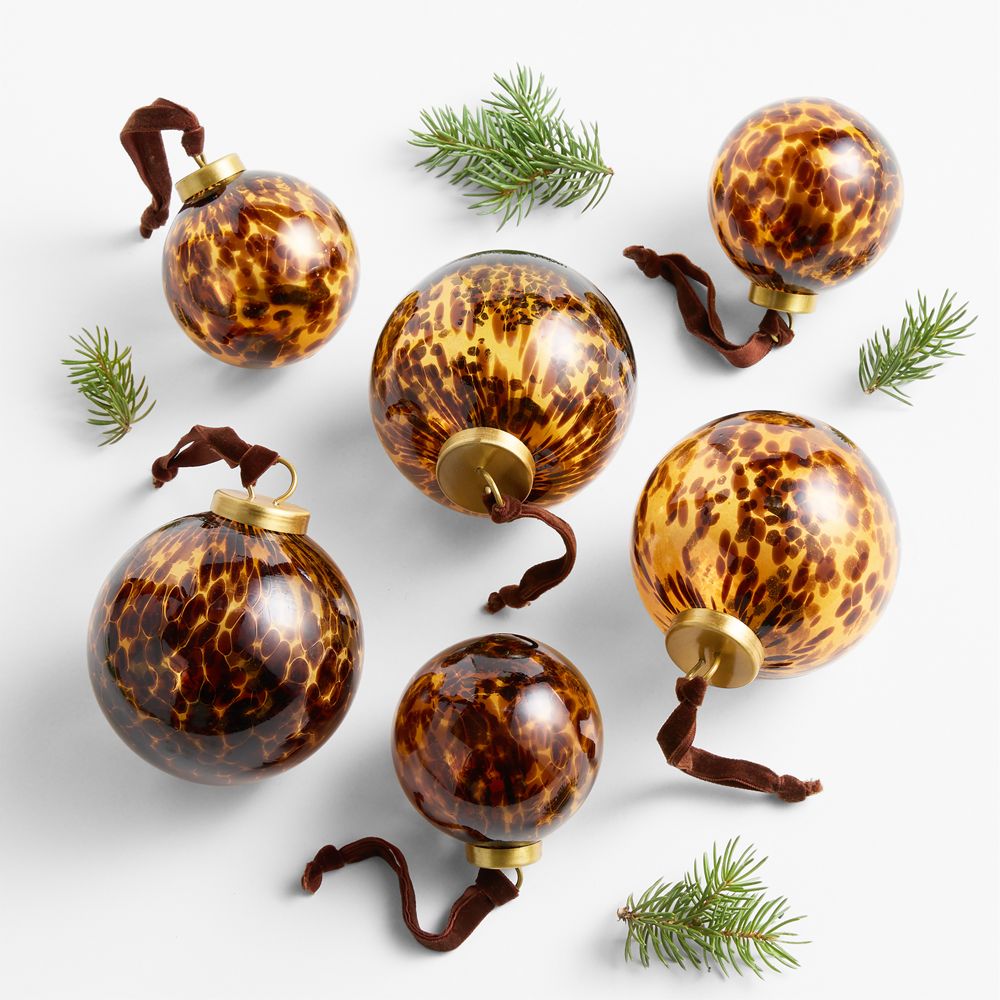 Tortoise Christmas Tree Ornaments, Boxed Set of 6