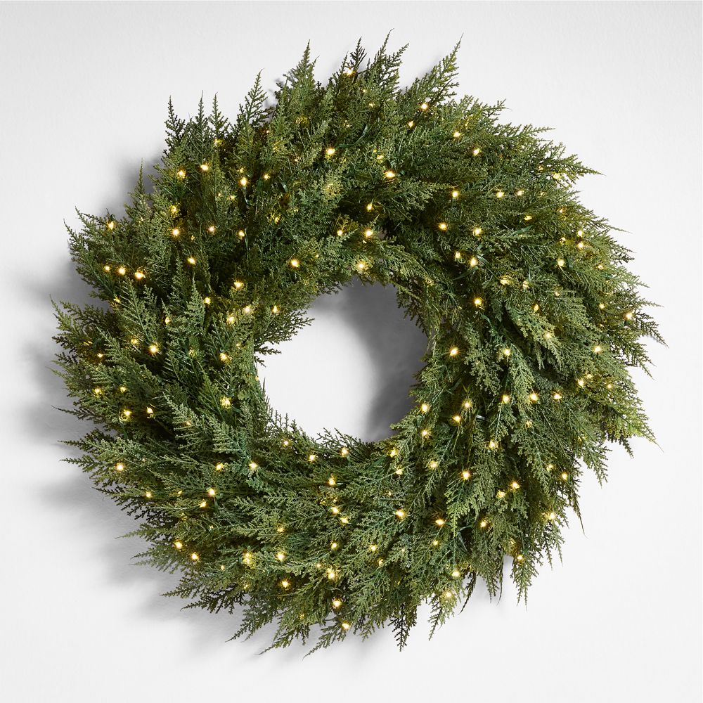 Faux Hemlock Pine Pre-Lit LED Wreath and Garland