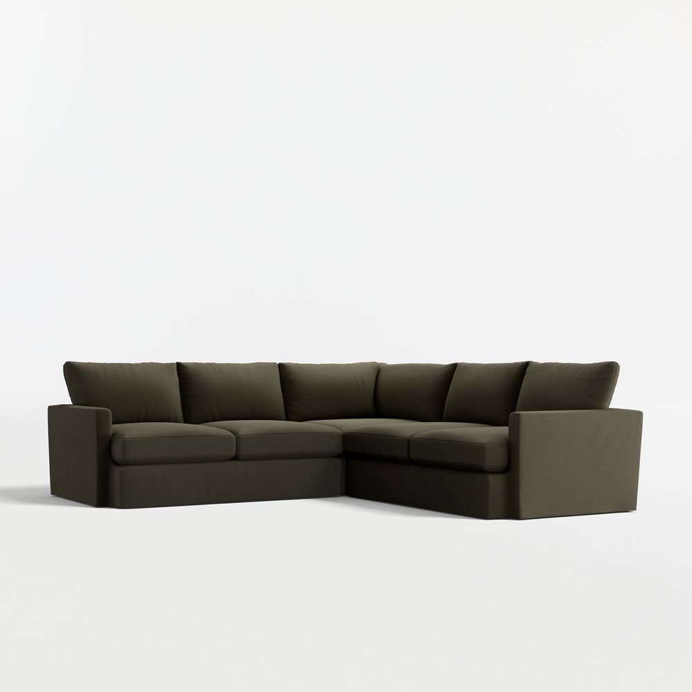 Lounge Deep 3-Piece L-Shaped Slipcovered Sectional Sofa