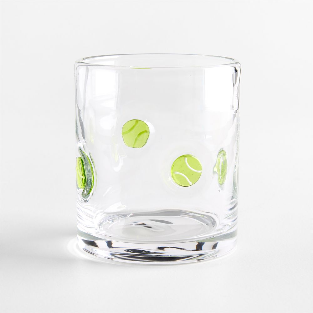 Tennis Ball Icon 15-Oz. Double Old-Fashioned Glass