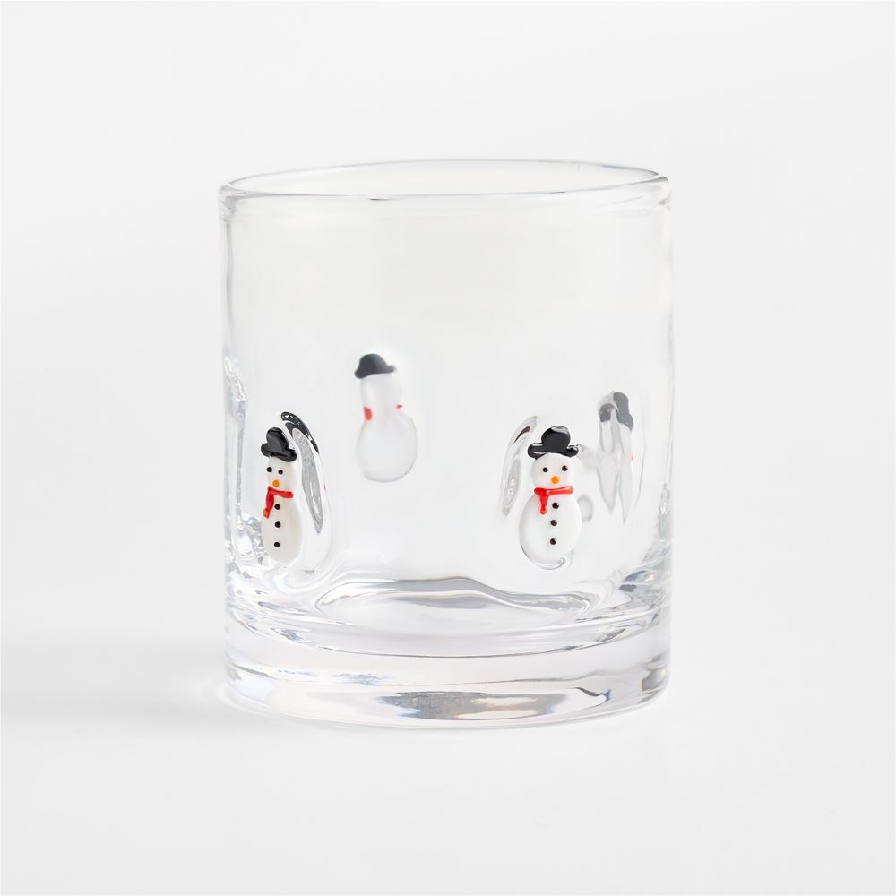 Snowman Icon 15-Oz. Double Old-Fashioned Glass