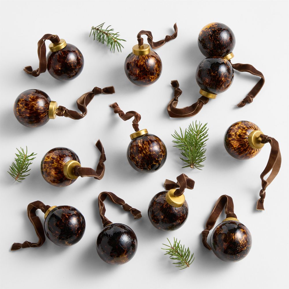 Mini Tortoise Christmas Tree Ornaments, Set of 12