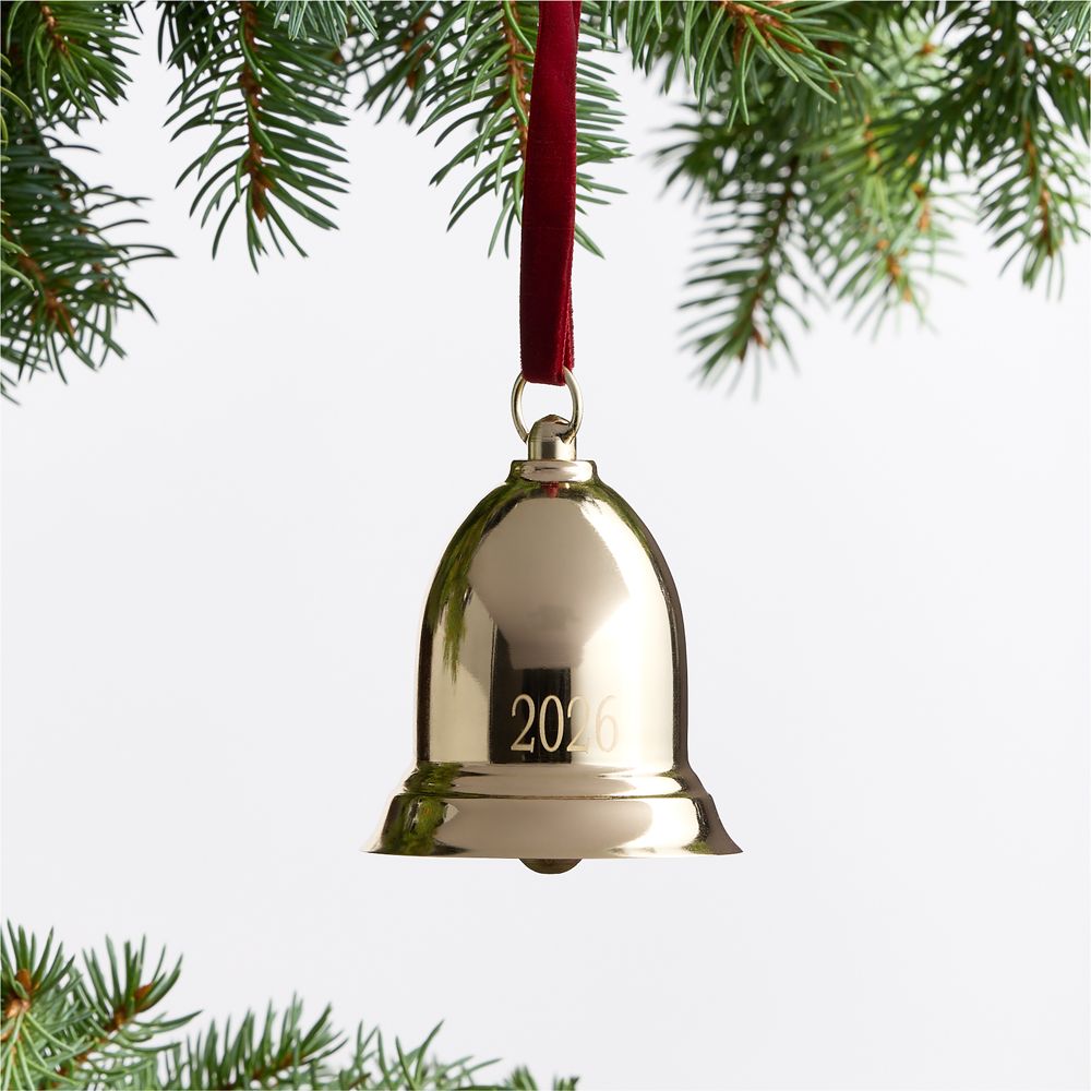 Gold Classic Bell 2026 Christmas Tree Ornament