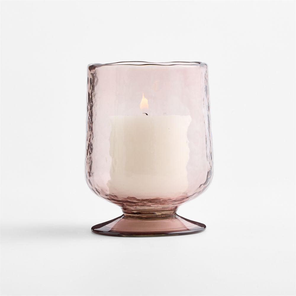 Bergen Plum Hurricane Glass Candle Holders