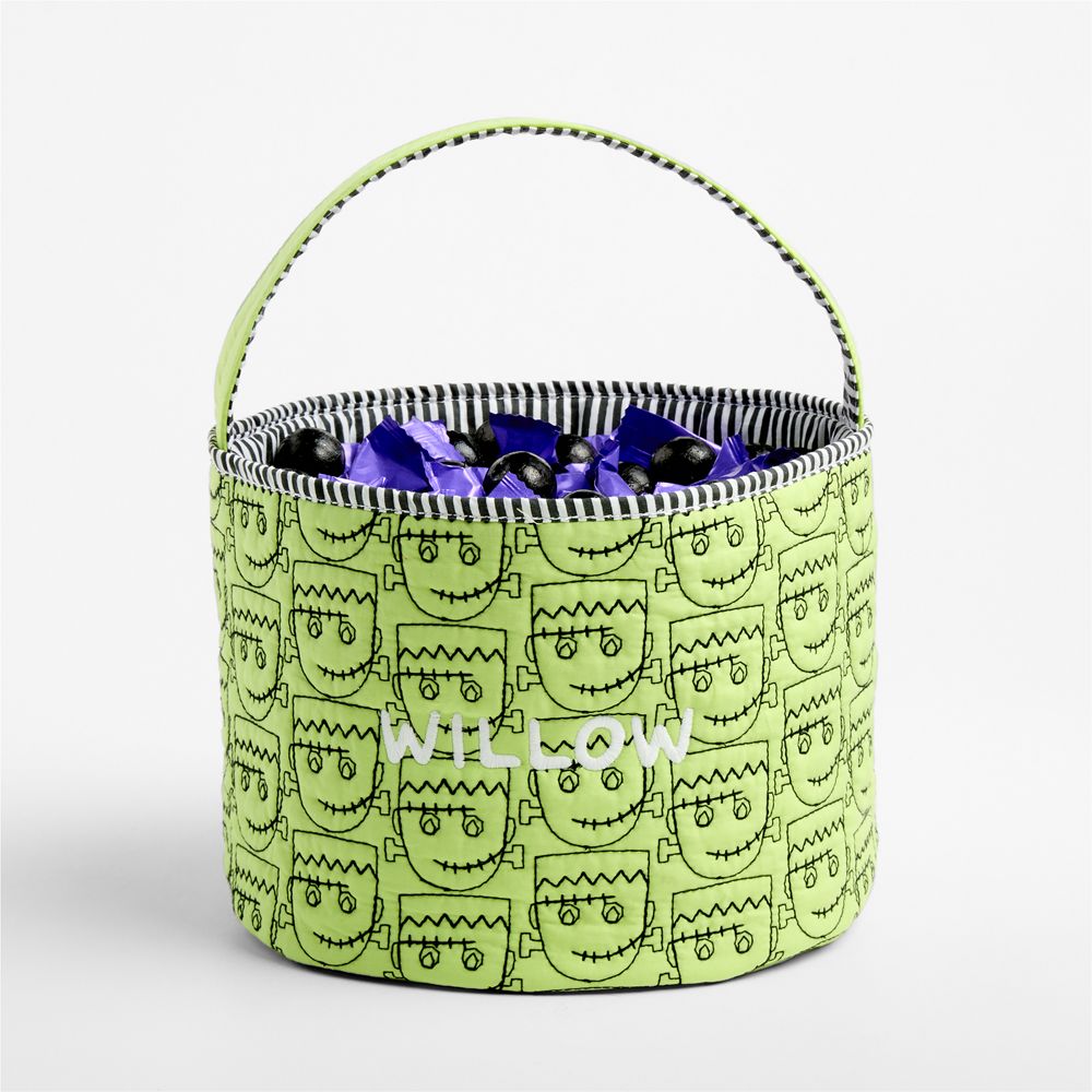 Green Frankenstein Halloween Kids Treat Bag