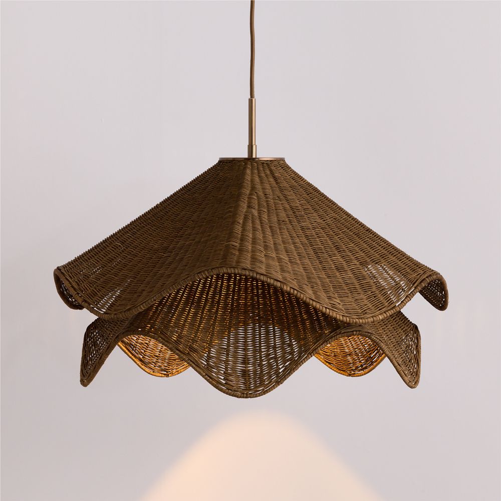 Lia Pendant Light with Fiber Shade