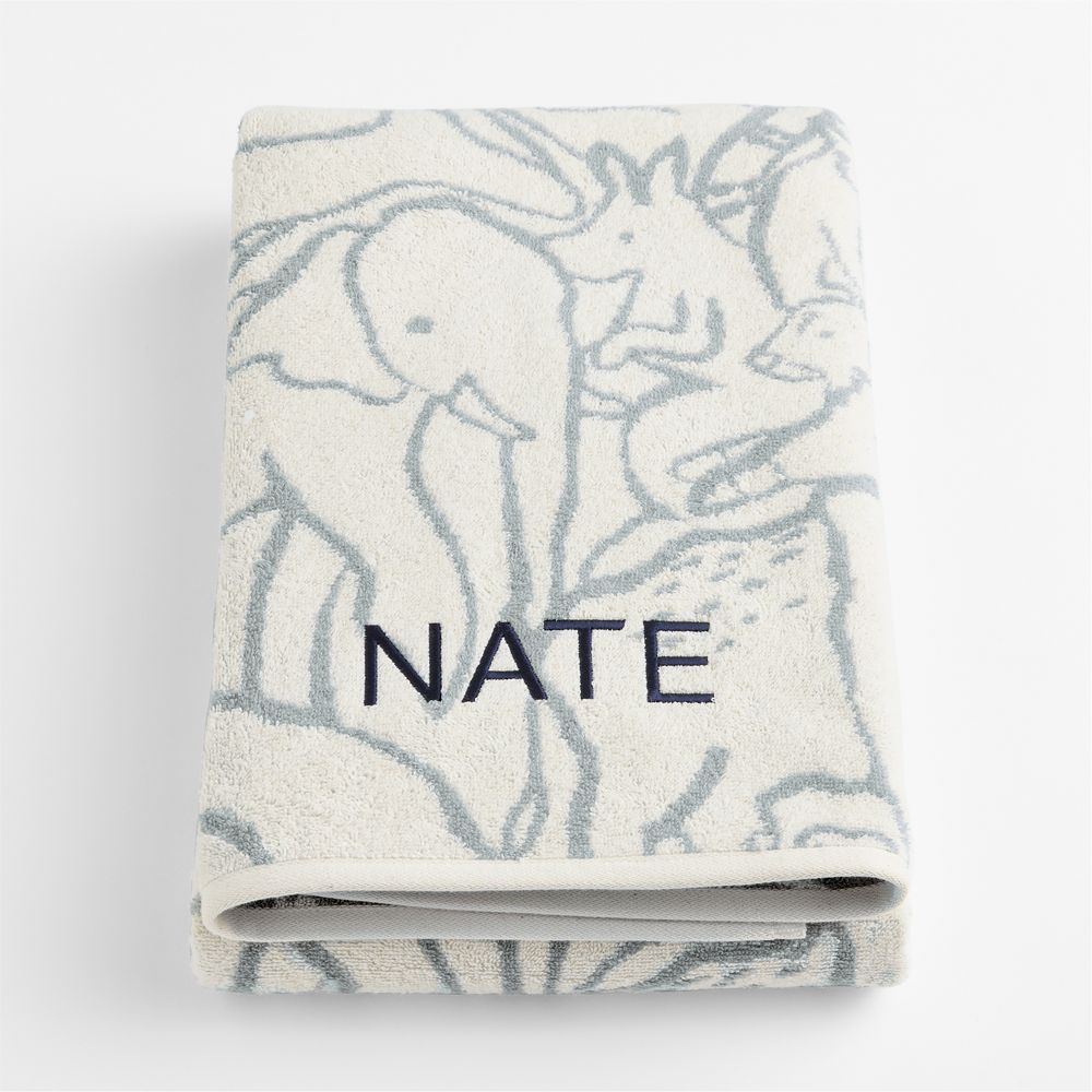 Explorer Mist Blue 100% Organic Cotton Kids Bath Towel