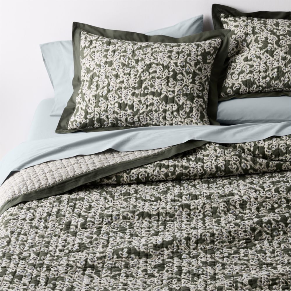 Celeste Organic Cotton Winding Garden Reversible King Quilt