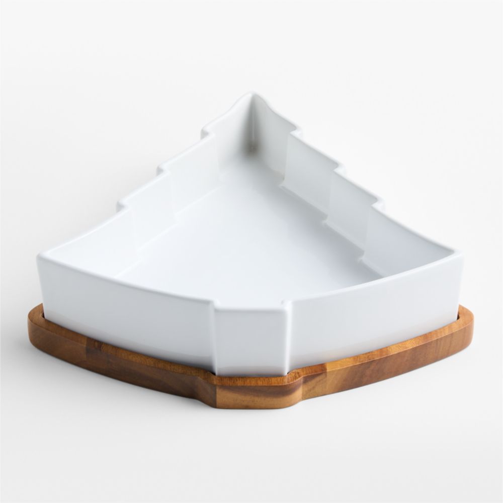 Holiday Tree Oven-to-Table Casserole Dish with Wood Trivet