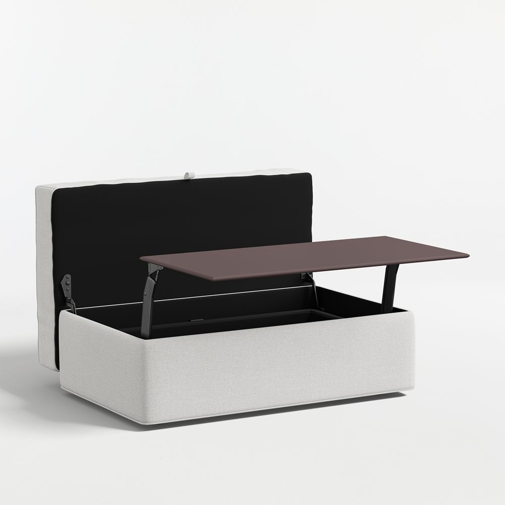Axis 43" Storage Ottoman with Tray and Casters- Image 2
