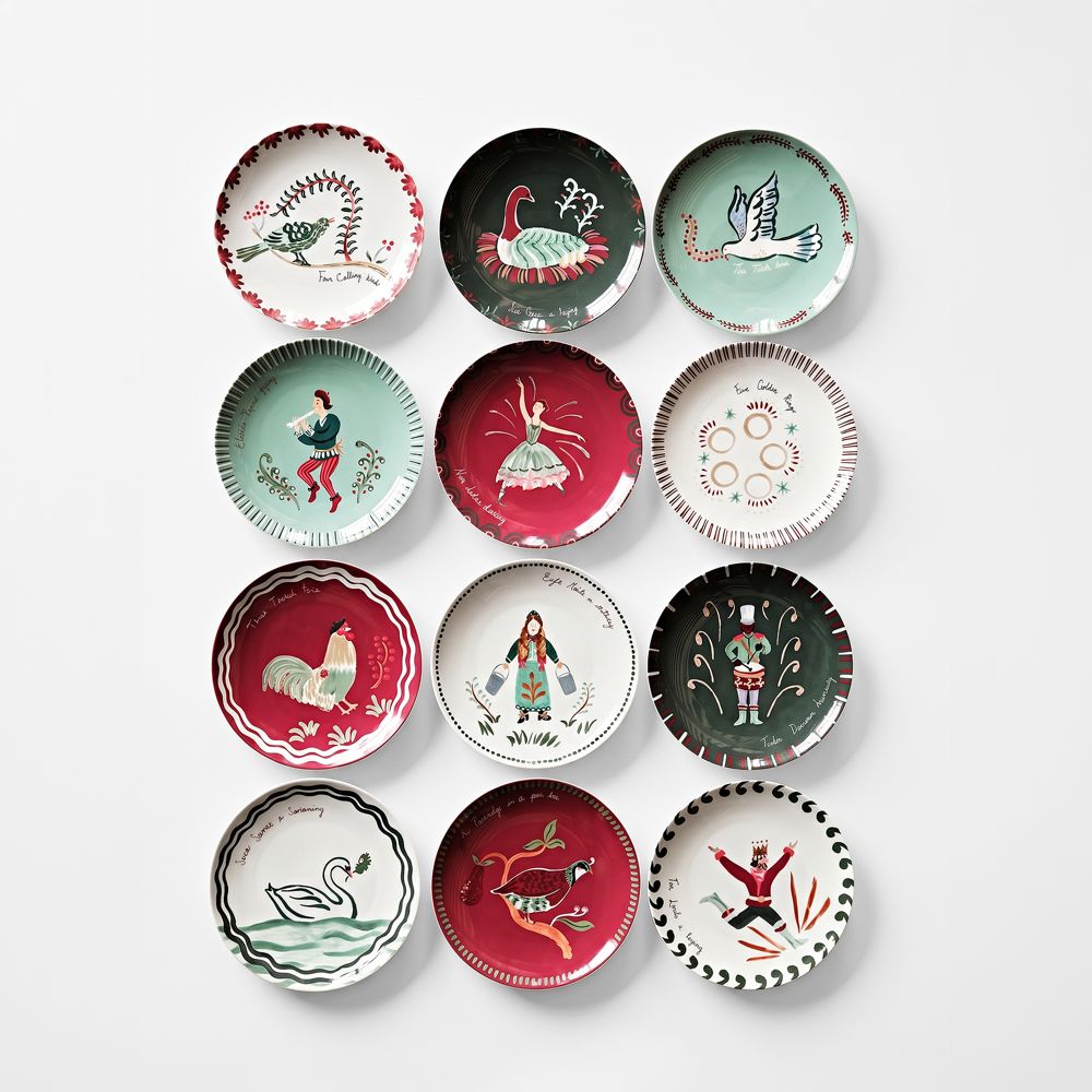 Noel 12 Days of Christmas Appetizer Plates