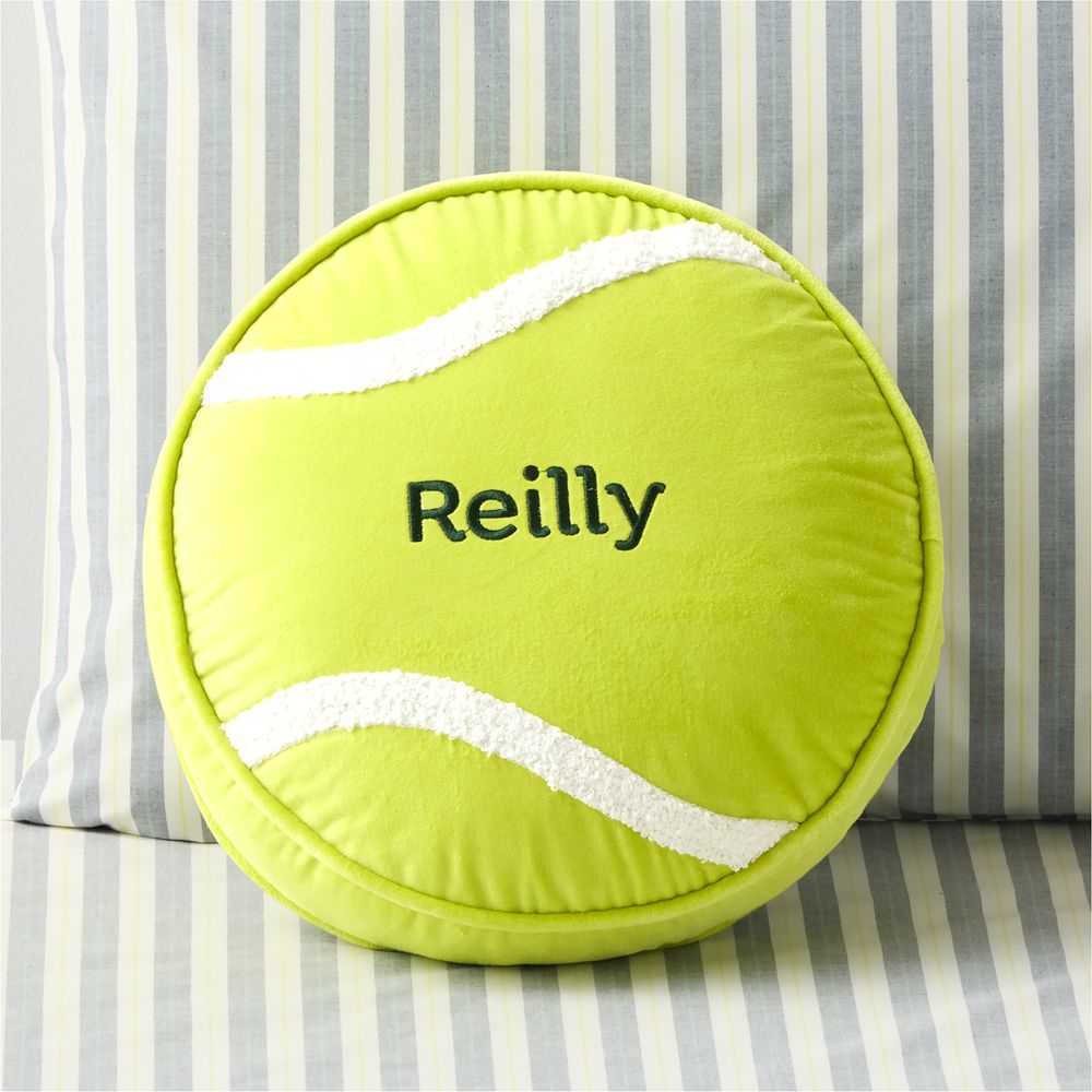 Tennis Ball Velvet Kids Throw Pillow by Venus Williams