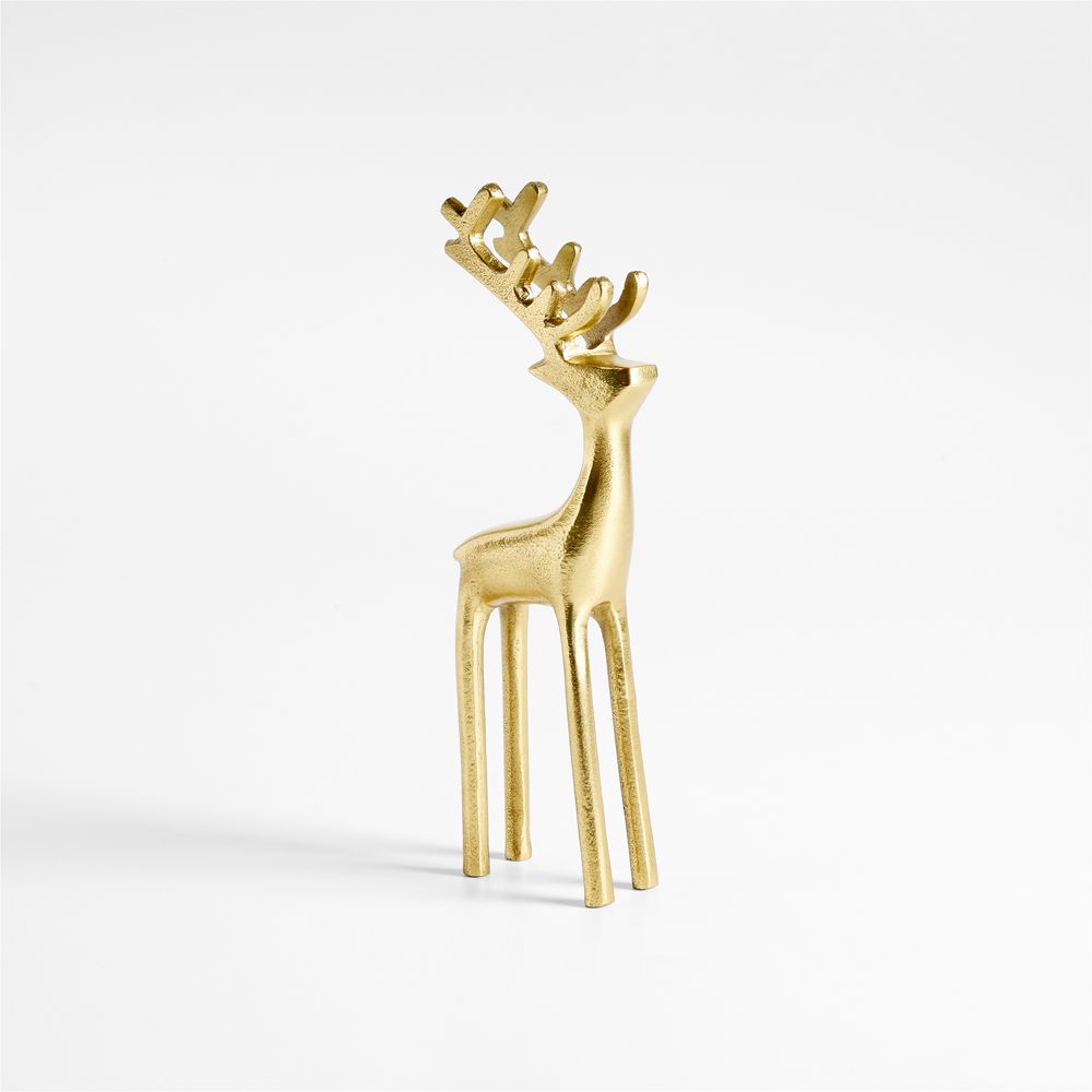 Brass Finish Holiday Reindeer Decorations