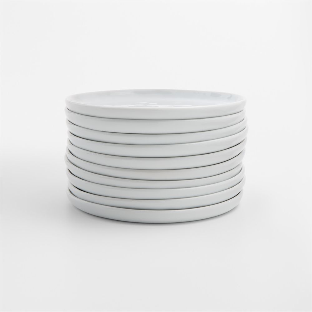 Mercer White Round Porcelain Appetizer Plates, Set of 10