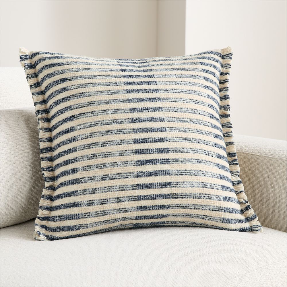 Bibury Wool Blend 20"x20" Deep Indigo Throw Pillow