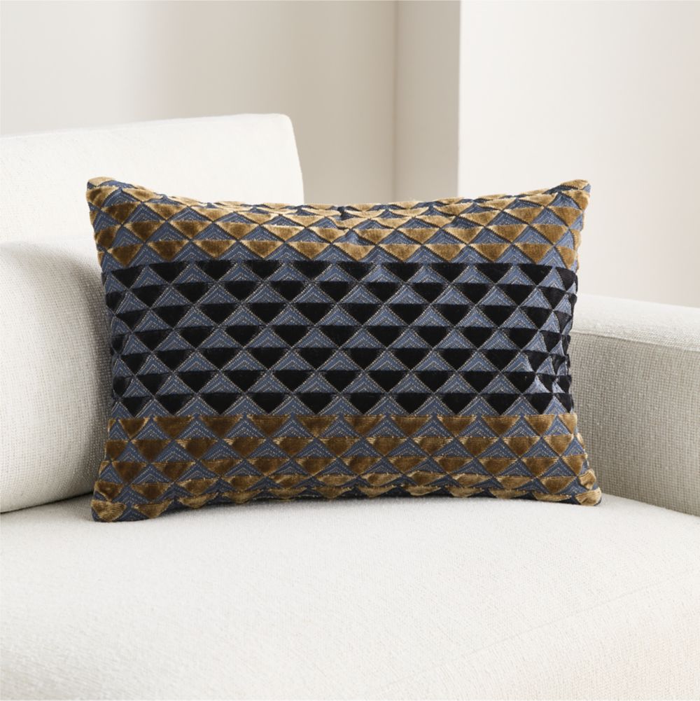 Prue 22"x15" Deep Indigo Throw Pillow