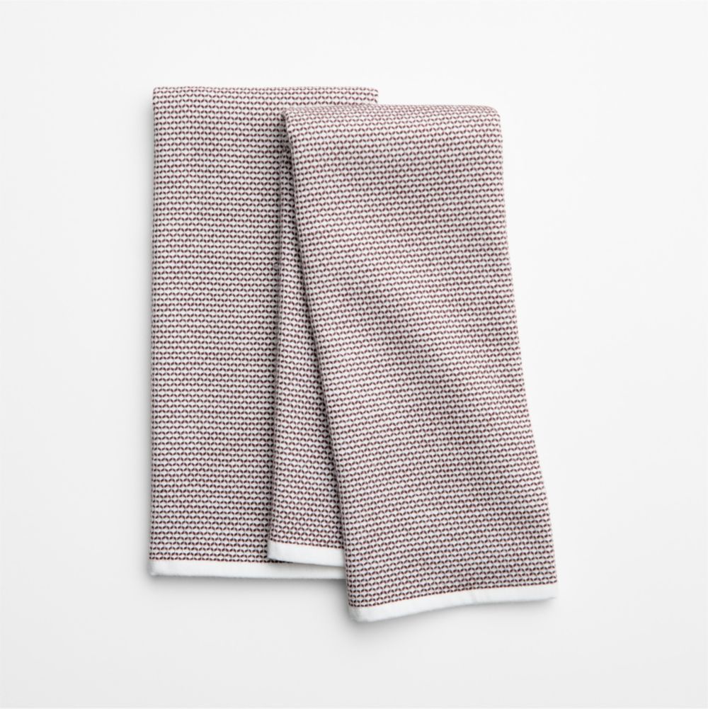 Textured Terry Bittersweet Chocolate Organic Cotton Dish Towel, Set of 2