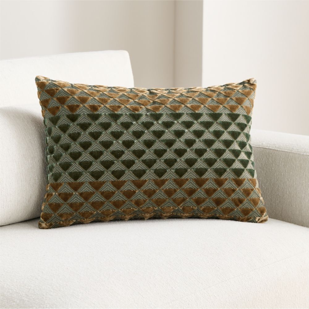 Prue 22"x15" Burnt Green Throw Pillow
