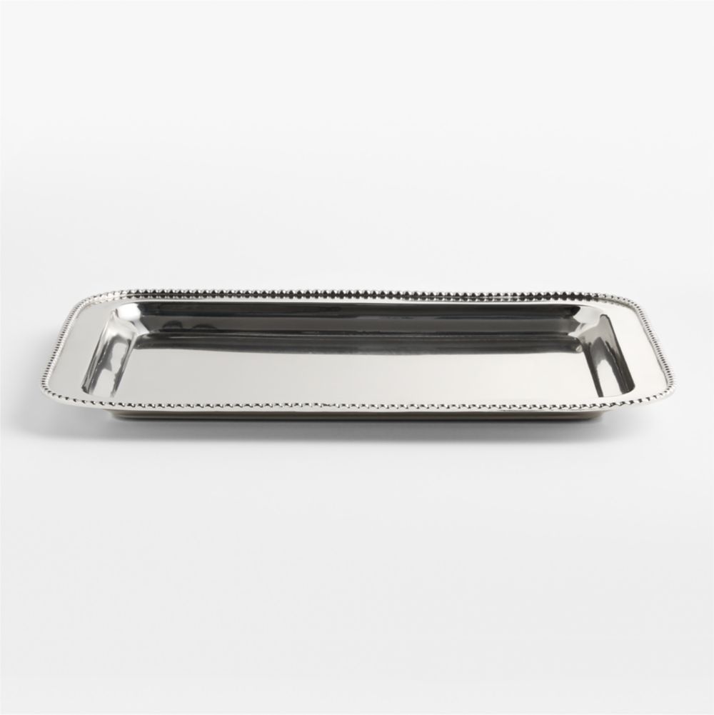 Bijoux Chrome Finished Beaded Trim Serving Tray