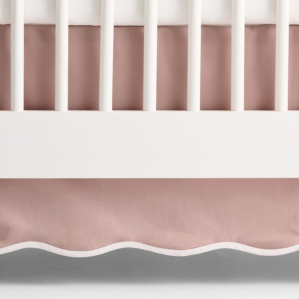 Scallop Classic Rose Organic Crib Skirt