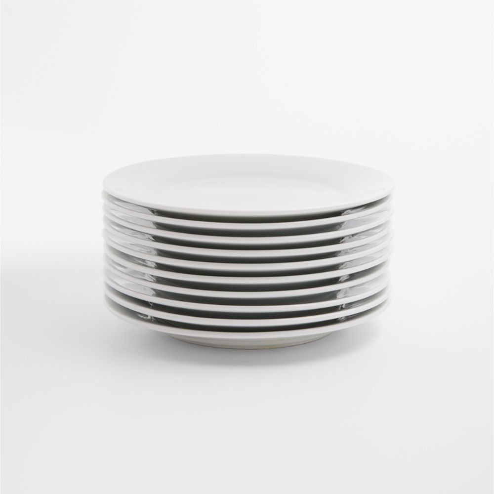 Aspen Rimmed Porcelain Appetizer Plates, Set of 10