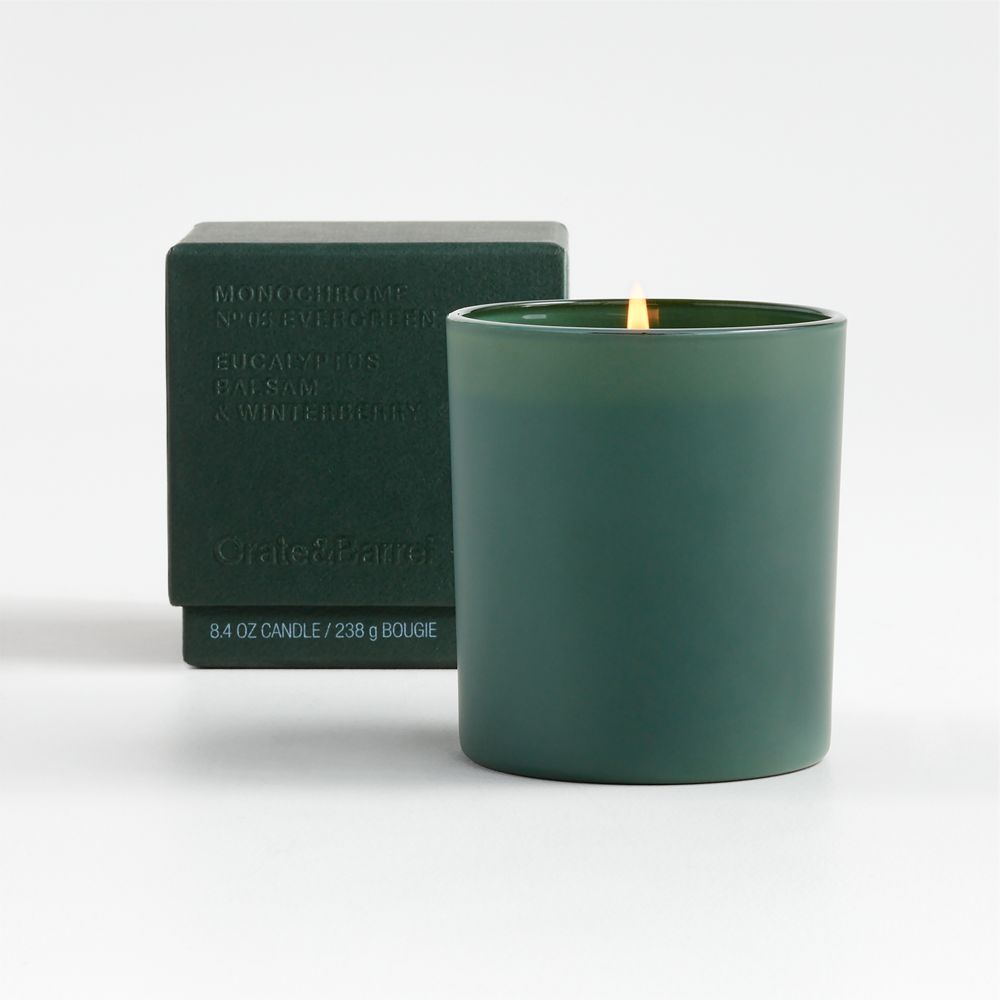 Monochrome No. 03 Evergreen Scented Candles and Diffuser- Eucalyptus, Balsam and Winterberry