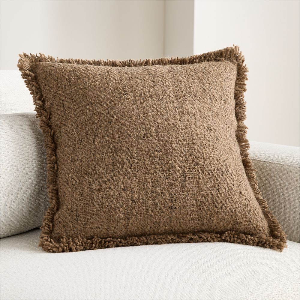 Hilcot Wool 20"x20" Sierra Tan Throw Pillow