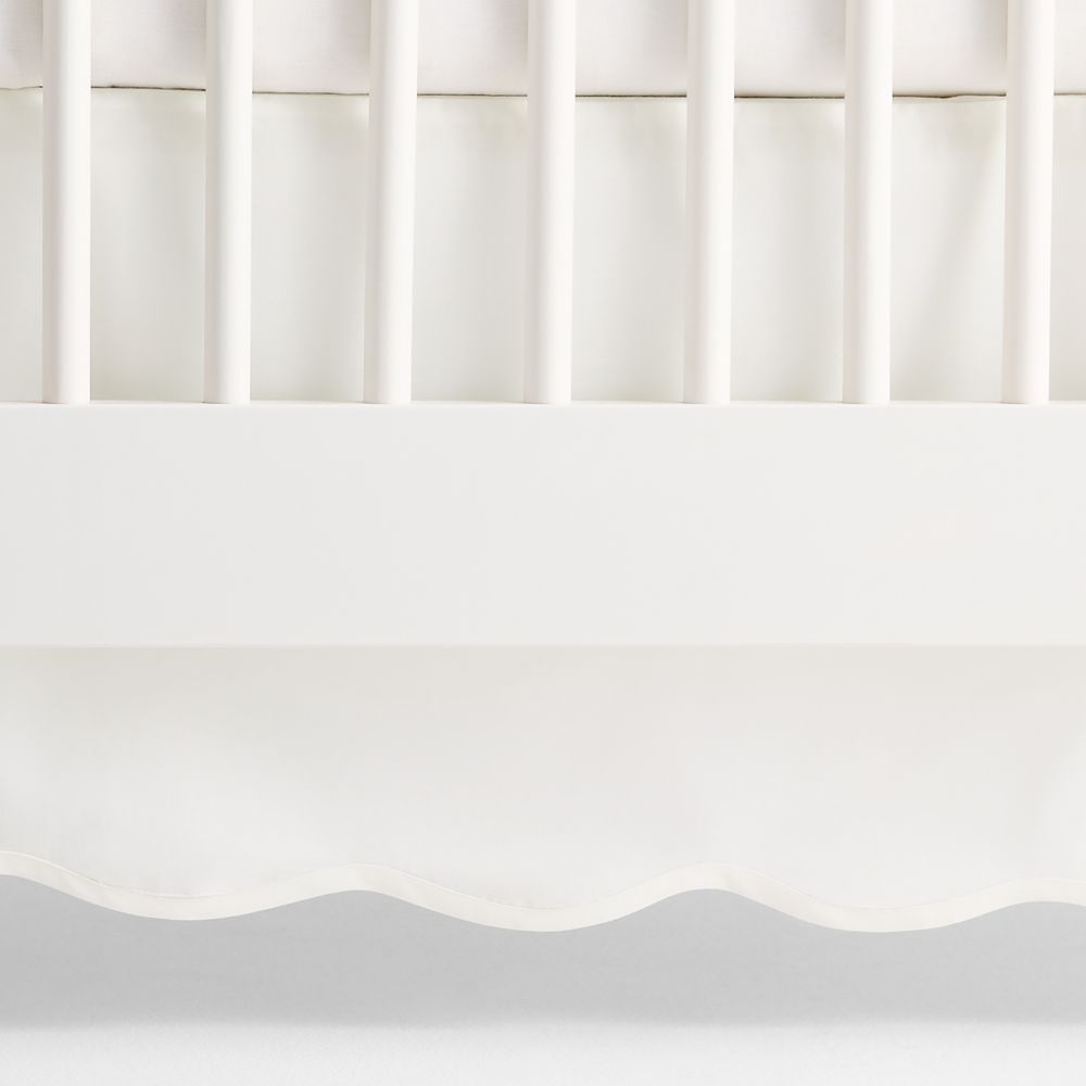 Scallop Ivory Organic Crib Skirt