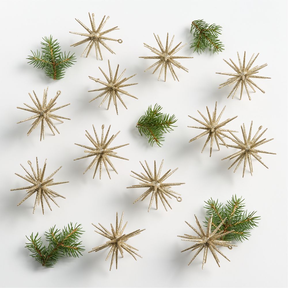 3D Gold Glitter Star Christmas Tree Ornament
