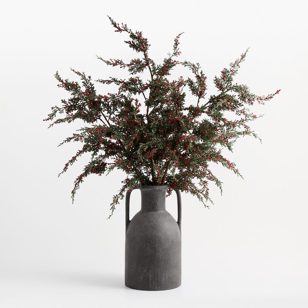 Faux Cypress and Red Berry Holiday Stem 40"