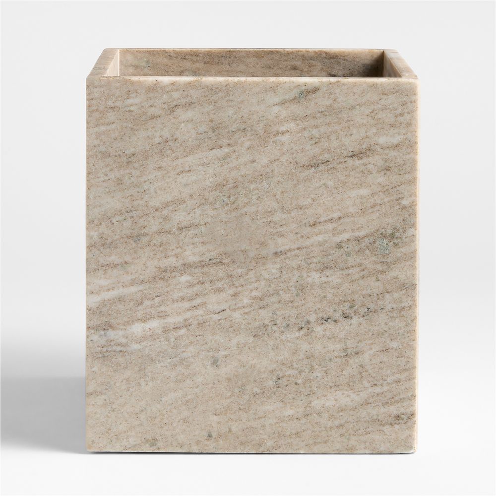 Tuscan Beige Marble Trash Can